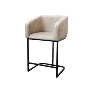 Сучасне напівкрісло Steve armchair м'яке бежевого кольору на чорному металевому каркасі