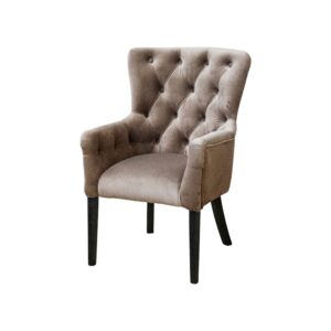 М'який бежевий стілець Murphy chair з каретною стяжкою, підлокітниками та темними ніжками