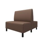 divan-bernard-double-na-nizhkhakh-korychnevyi Двосторонній диван Bernard Double на чорних квадратних ніжках, м'яка спинка та сидіння в коричневій екошкірі