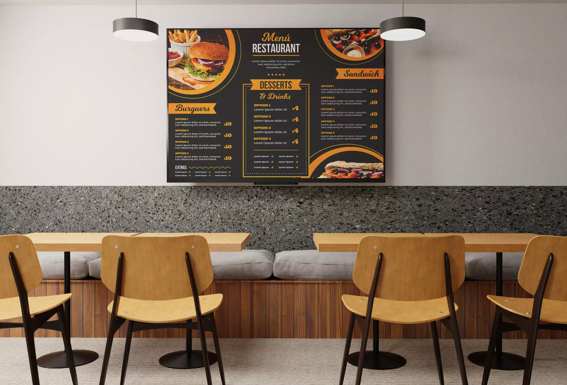 меблі з ПВХ для fast casual